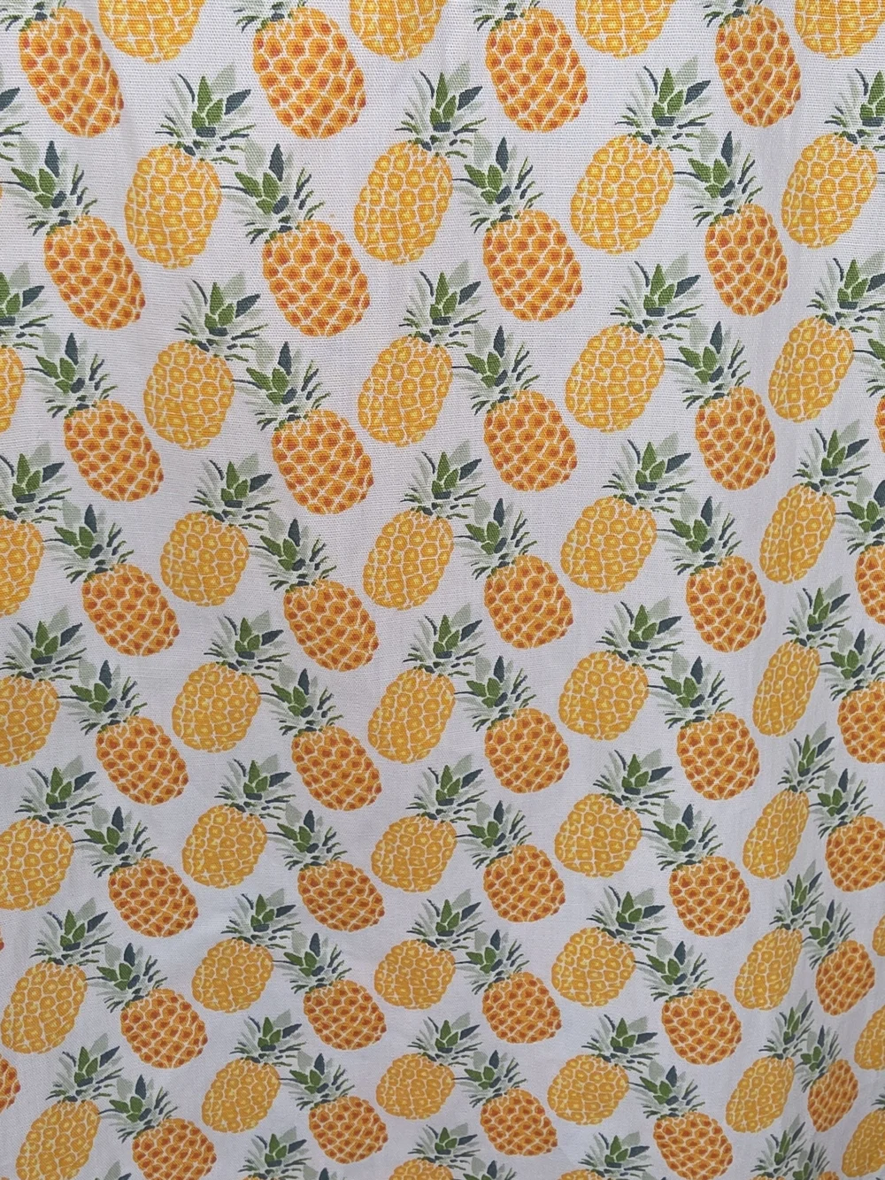 Johnston & Murphy White Short-Sleeve Pineapple Print Button-Up Shirt XXL